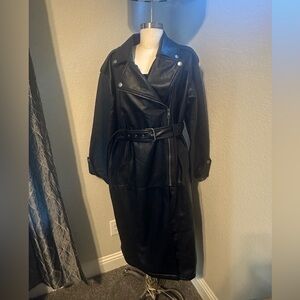 Wild Fable Black Belted Faux Leather Jacket